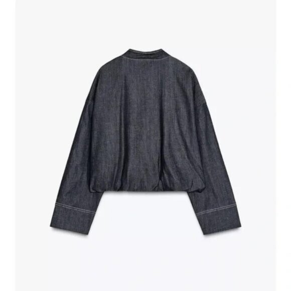 ZARA Z1975 BALLOON DENIM BOMBER JACKET - Picture 4 of 4